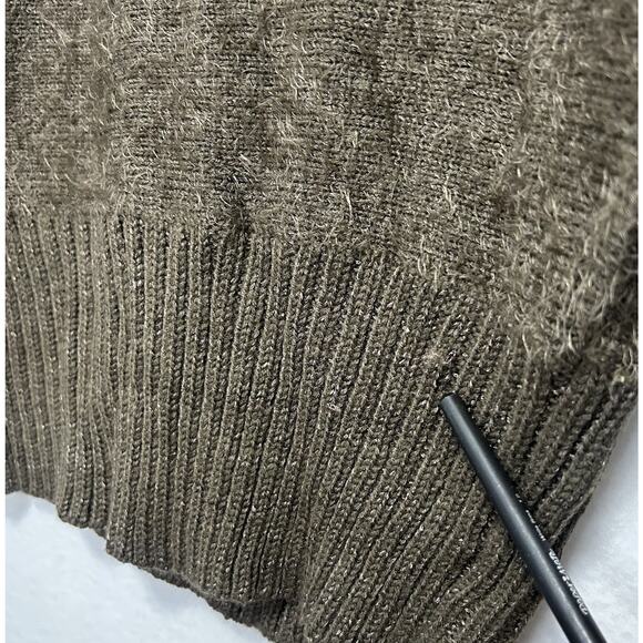 Alberto Makali Womens Large Fuzzy Sweater Brown Studded Fall Festive Cozy - Picture 7 of 8